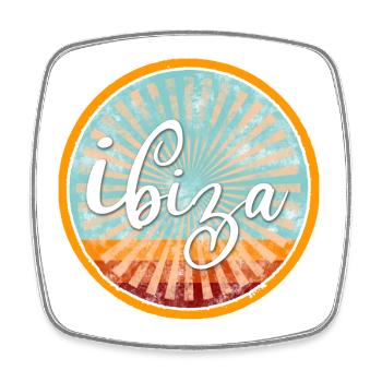 Ibiza sun - Square fridge magnet - white - Front