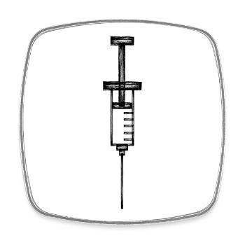Syringe vaccination health family doctor doctor nurse - Square fridge magnet - white - Front