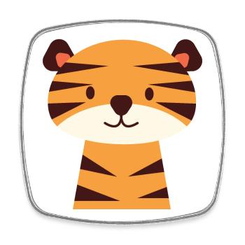 Little Tiger - Square fridge magnet - white - Front