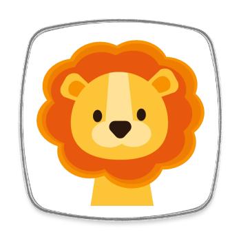 Bébé Lion - Magnet carré - blanc - Devant