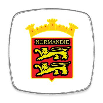 LION DE NORMANDIE - Magnet carré - blanc - Devant