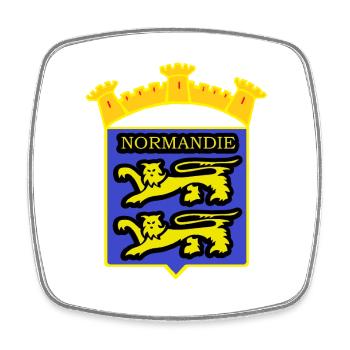 ECUSSON NORMANDIE - Magnet carré - blanc - Devant
