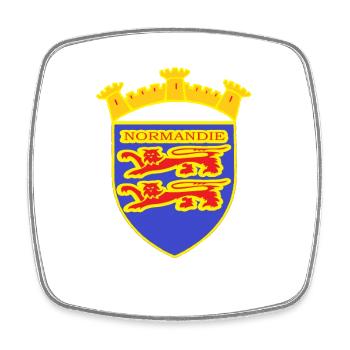 LION NORMANDIE - Magnet carré - blanc - Devant
