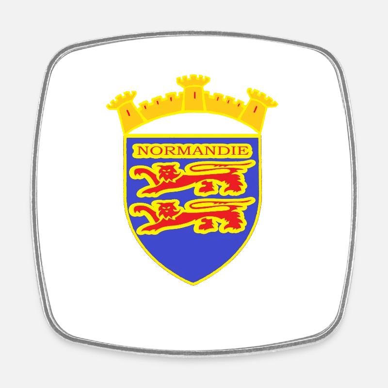 LION NORMANDIE - Magnet carré - blanc