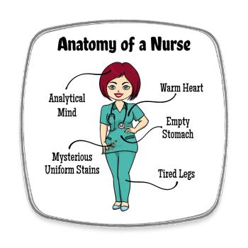 Nurse carer social worker - Square fridge magnet - white - Front