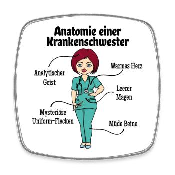 Krankenschwester Spital Pflegerin Sozialberuf - Viereckiger Kühlschrankmagnet - Weiß - Vorne