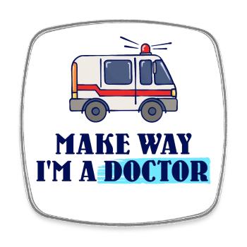 Médecin Médecin Médecin Médecin Médecin Spécialiste Hôpital Ambulance - Magnet carré - blanc - Devant