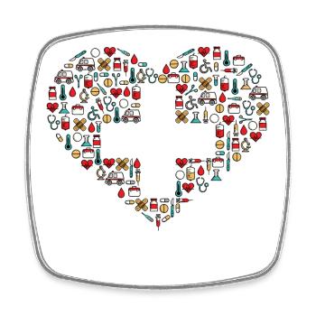 First Aid Medicine Nurse Doctor Doctor - Square fridge magnet - white - Front