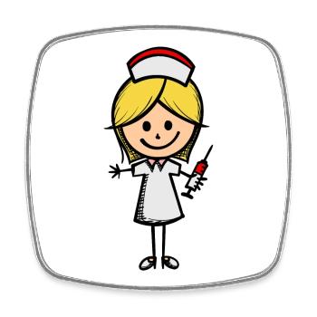 Nurse carer social worker - Square fridge magnet - white - Front