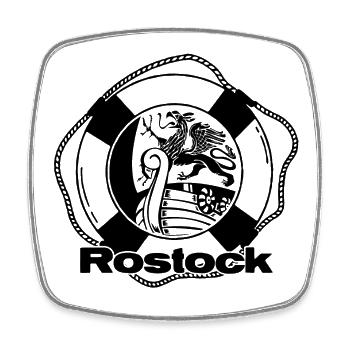 Rostock Rettungsring - Viereckiger Kühlschrankmagnet - Weiß - Vorne