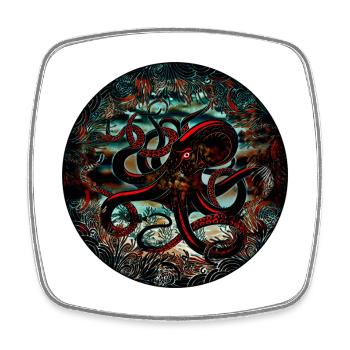 Octopus Sea - Square fridge magnet - white - Front