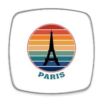 Paris Landmark Silhouette France Voyage Souvenir - Magnet carré - blanc - Devant