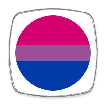 runde Aufkleber bisexuelle Stolz Flagge Aufkleber - Viereckiger Kühlschrankmagnet - Weiß - Vorne