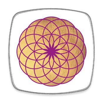 Gold Energy Yoga Motivation Mandala Namaste - Square fridge magnet - white - Front