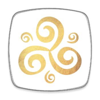 Yoga Gold Triskele Buddhism Meditation Ornament - Square fridge magnet - white - Front