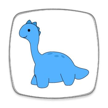Dino dinosaur - Square fridge magnet - white - Front