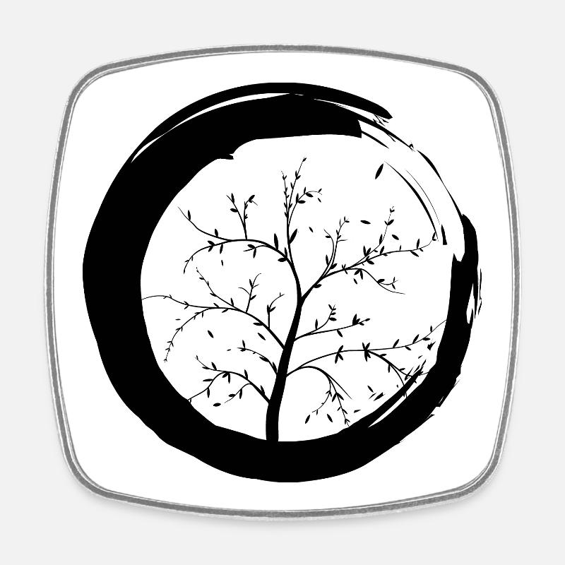 Arbre de vie Zen Tree Automne - Magnet carré - blanc