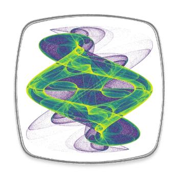 Watercolor art graphic painting picture chaos 6552vir - Square fridge magnet - white - Front