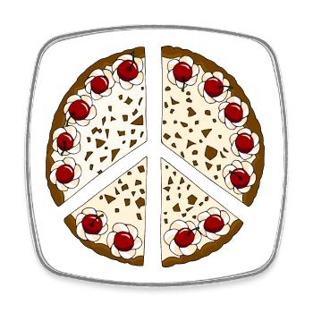 Peace Torte Kuchen Frieden Süßes süß lustig Essen - Viereckiger Kühlschrankmagnet - Weiß - Vorne