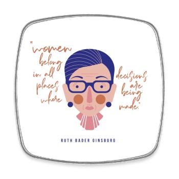 Ruth Bader Ginsburg - Square fridge magnet - white - Front
