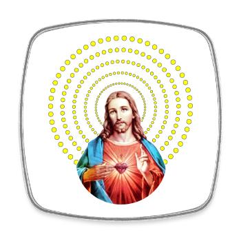 Jesus Christ Geschenkidee Weihnacht kitschig Xmas - Viereckiger Kühlschrankmagnet - Weiß - Vorne