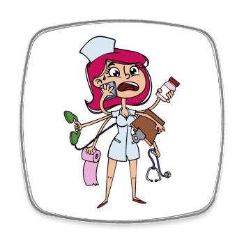 Nurse carer caregiver - Square fridge magnet - white - Front