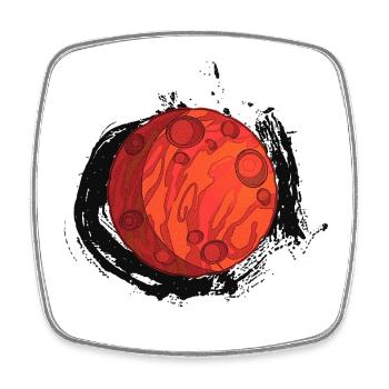 Planet Mars with background, planets - Square fridge magnet - white - Front