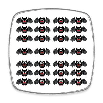 Bat rangées de chauves-souris le soir d'Halloween - Magnet carré - blanc - Devant
