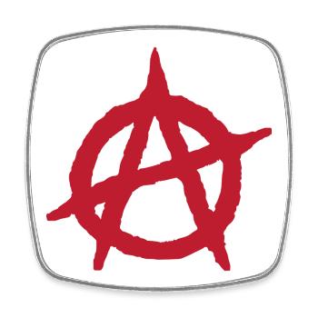 sticker anarchy symbol grunge style gift idea - Square fridge magnet - white - Front