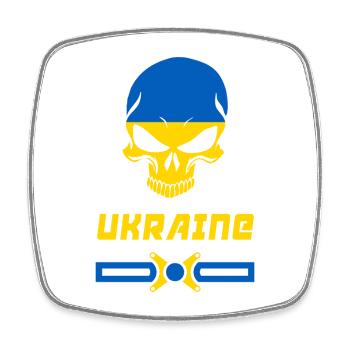 Ukraine skull design / gift idea - Square fridge magnet - white - Front
