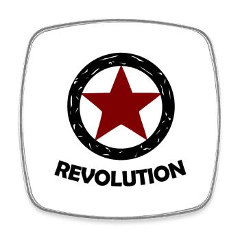 Sozialismus und Revolution - Viereckiger Kühlschrankmagnet - Weiß - Vorne