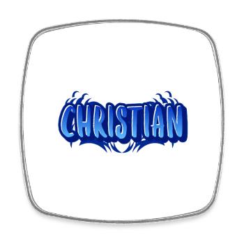 Design with first name Christian - Square fridge magnet - white - Front