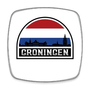 Groningen Niederlande Skyline Souvenir Dutch Fla - Viereckiger Kühlschrankmagnet - Weiß - Vorne