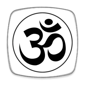 autocollant rond om aum sacré son hindouisme Inde - Magnet carré - blanc - Devant