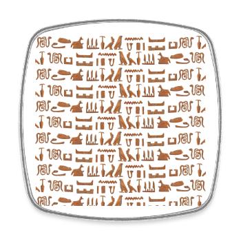Ancient Egypt, hieroglyphic pattern, gift idea - Square fridge magnet - white - Front