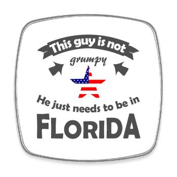 Floride USA - Magnet carré - blanc - Devant