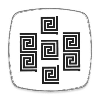 Geometric Pattern Greece - Square fridge magnet - white - Front