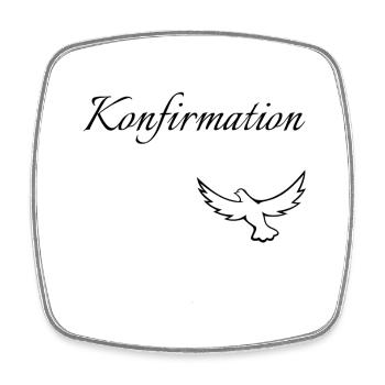 Konfirmation in den Himmel fliegende Taube glauben - Viereckiger Kühlschrankmagnet - Weiß - Vorne