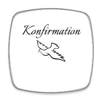 Konfirmation fliegende Taube mittig Glauben zeigen - Viereckiger Kühlschrankmagnet - Weiß - Vorne
