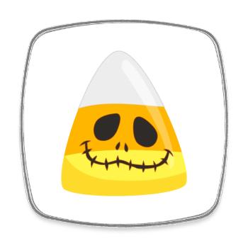 Halloween Candy Corn Pumpkin Emoticon Gesicht - Viereckiger Kühlschrankmagnet - Weiß - Vorne