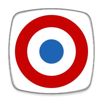 sticker air force roundel France armée de l'air - Square fridge magnet - white - Front