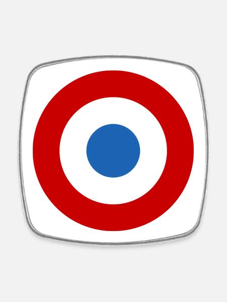 autocollant air force roundel France armée de l’air - Magnet carré - blanc