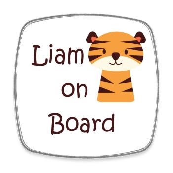 Liam on board - Viereckiger Kühlschrankmagnet - Weiß - Vorne