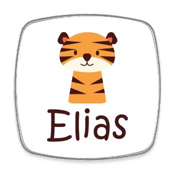 Elias - Magnet carré - blanc - Devant