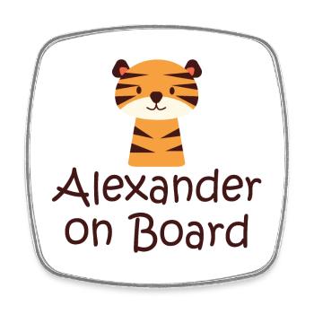 Alexander on board - Viereckiger Kühlschrankmagnet - Weiß - Vorne