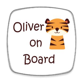 Oliver on board - Viereckiger Kühlschrankmagnet - Weiß - Vorne