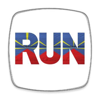 Run Reunion Island Flag - Square fridge magnet - white - Front
