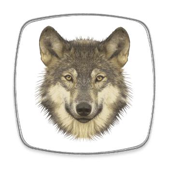 Naturfan shirts, Wolfkopf, beliebte Tierdesigns - Viereckiger Kühlschrankmagnet - Weiß - Vorne
