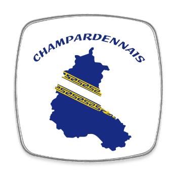 CHAMPARDENNAIS - Square fridge magnet - white - Front