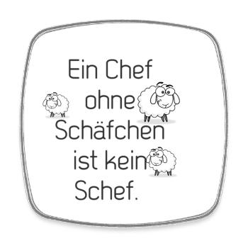 Chef - Viereckiger Kühlschrankmagnet - Weiß - Vorne